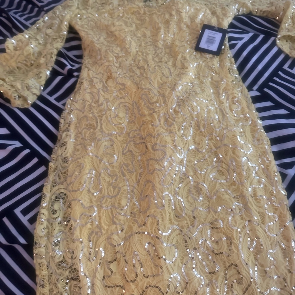 MARINA Gold Lace Wedding Dress